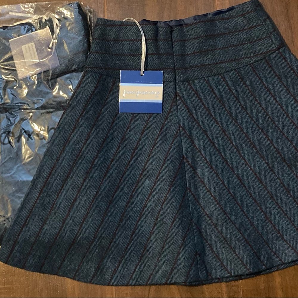 NWT Pompomme Blue Children's Designer Wool Skirt, Various Sizes